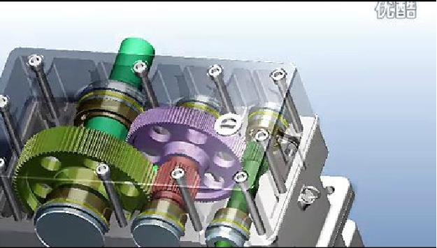 二級(jí)圓柱齒輪減速機(jī)3D動(dòng)畫